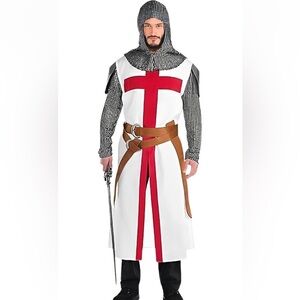 Men’s Crusader Medieval Knight Costume, Adult Standard Size- EUC